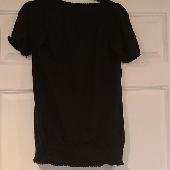 Black open front blouse - Picture 3 of 3